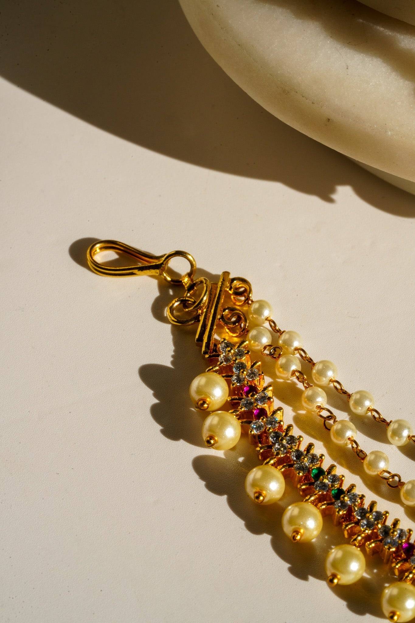 Aanya - Diamanté Accent Multicolor AD Ear Chains (Set of 2) Ear Chains from Inaury