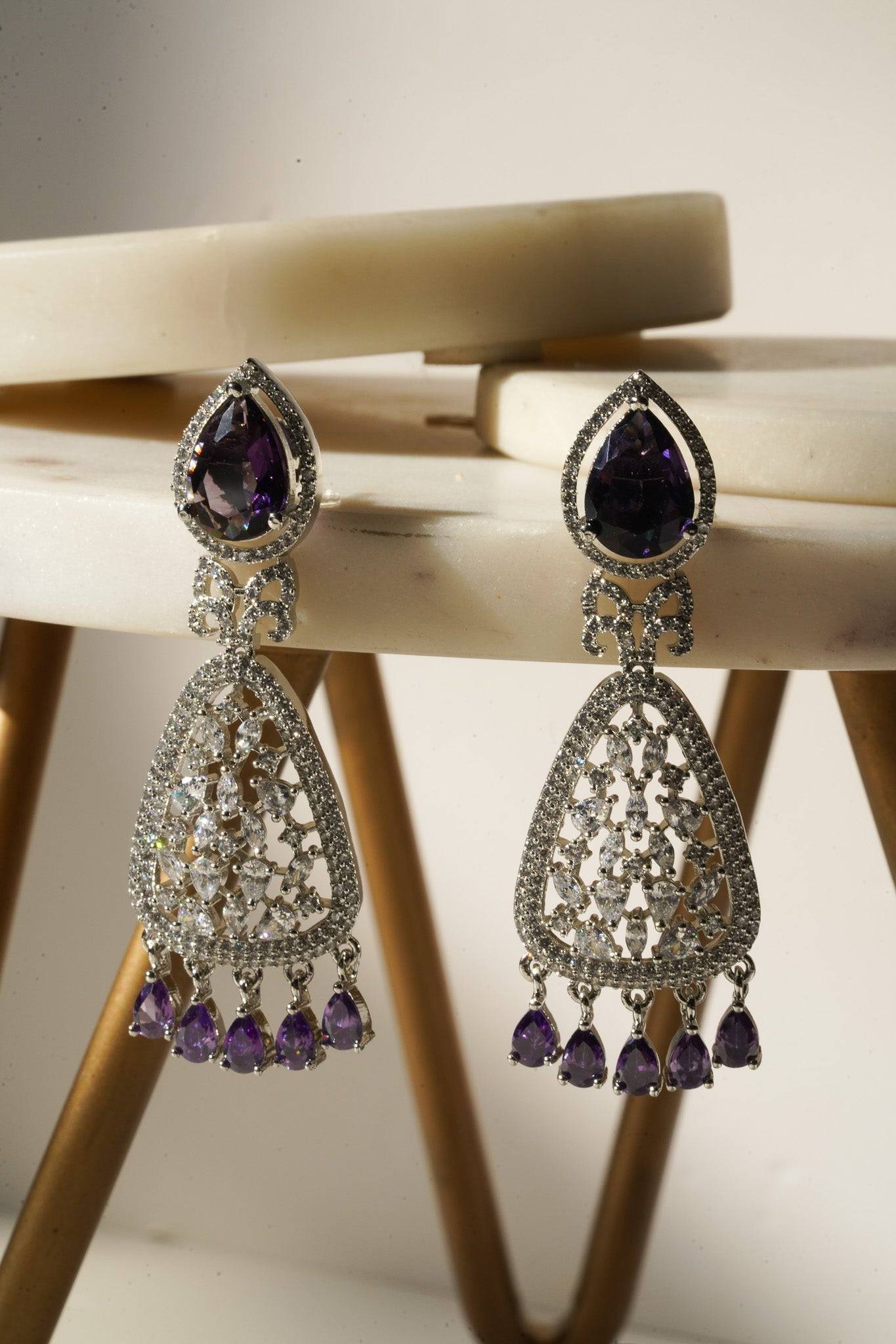 Aashi - AD Chandelier Earrings Chandelier from Inaury