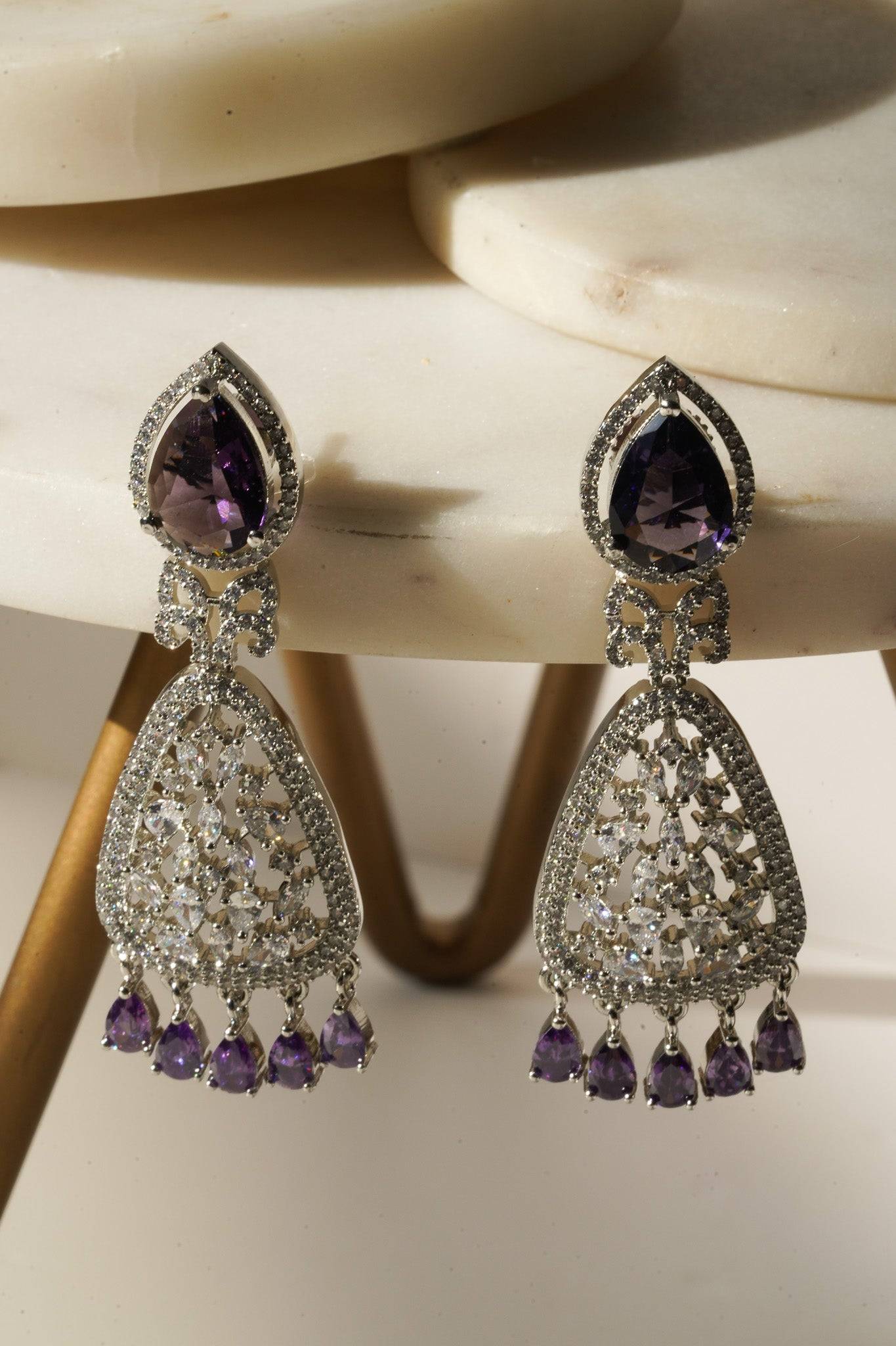 Aashi - AD Chandelier Earrings Chandelier from Inaury