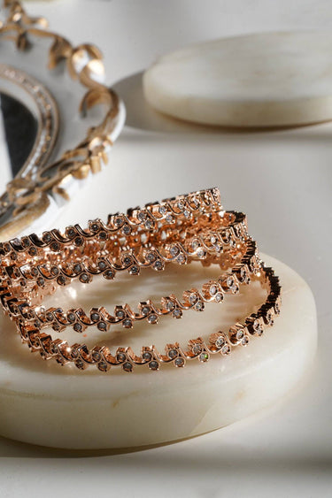 Aheli - Intricate AD Bangles (4 PC.) Bangles from Inaury