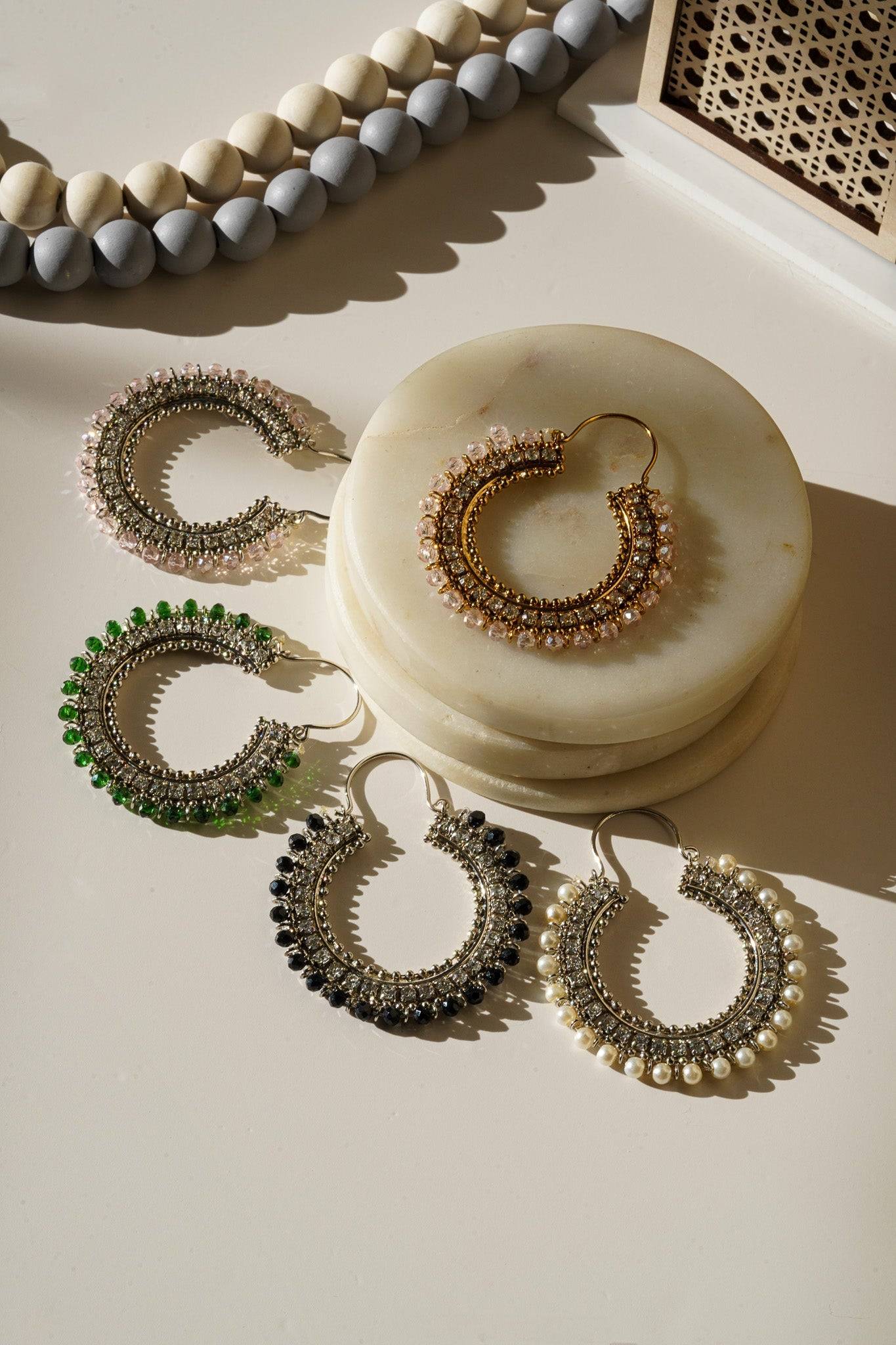 Aliza - Handcrafted Chandbali Hoops Chandbali from Inaury