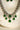 Aneesha Diamante Accent AD Necklace Set - Rhodium-finished with emerald green, maroon, or dusty pink accents, featuring a statement necklace and matching earrings.