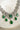 Aneesha Diamante Accent AD Necklace Set - Rhodium-finished with emerald green, maroon, or dusty pink accents, featuring a statement necklace and matching earrings.