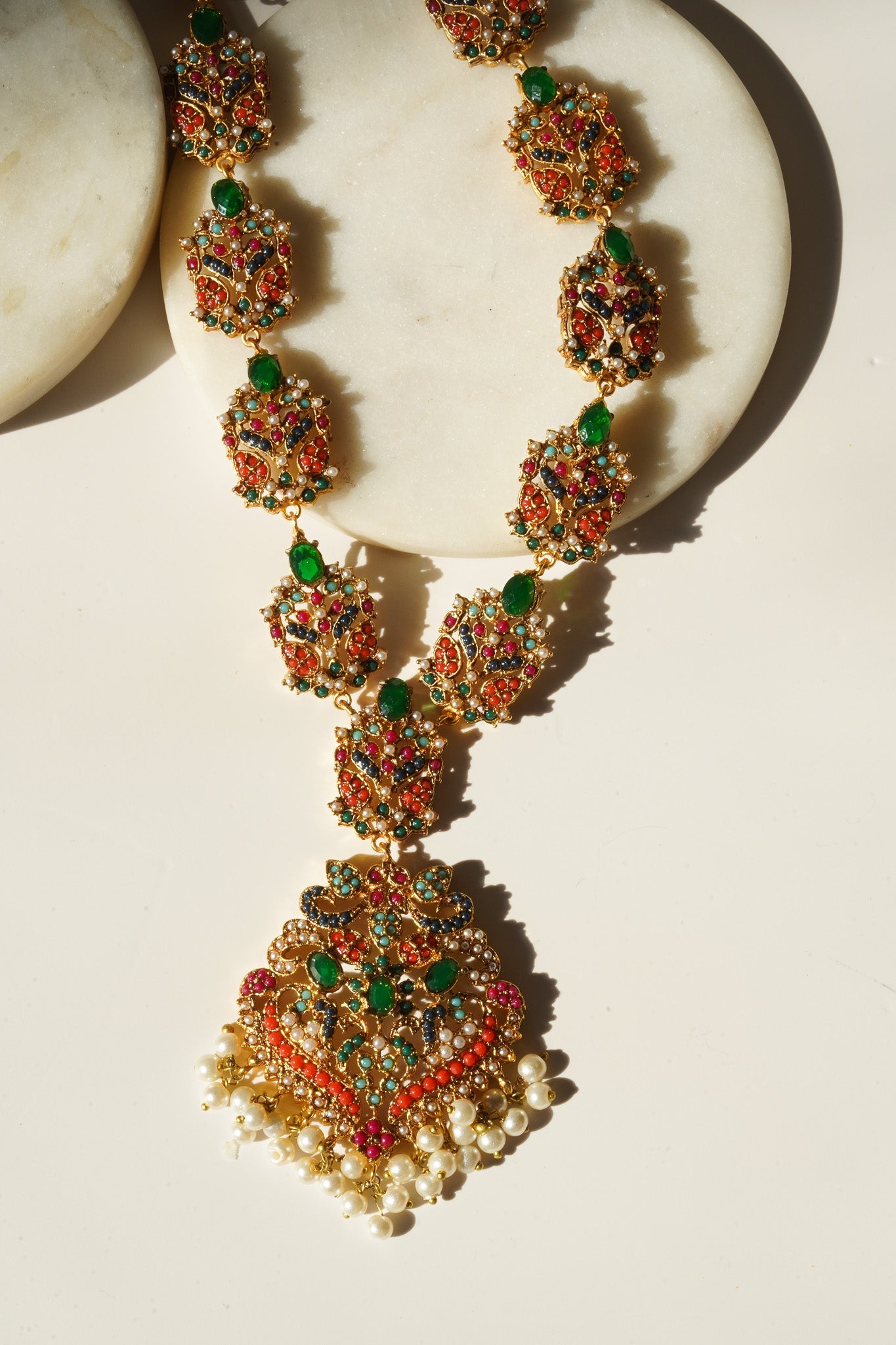 Anisa - Mala Necklace & Tikka Set Long Necklace Set from Inaury