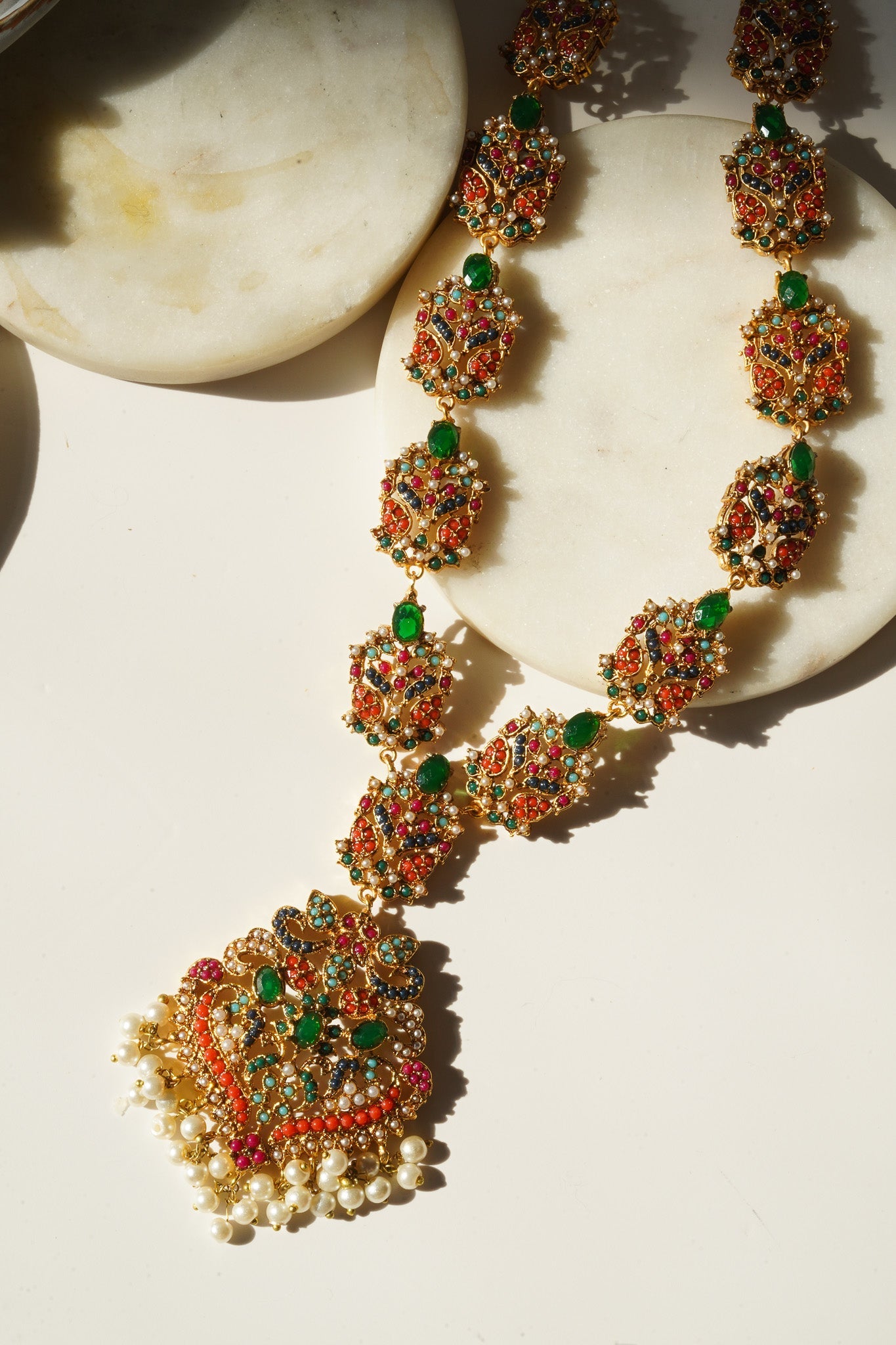 Anisa - Mala Necklace & Tikka Set Long Necklace Set from Inaury