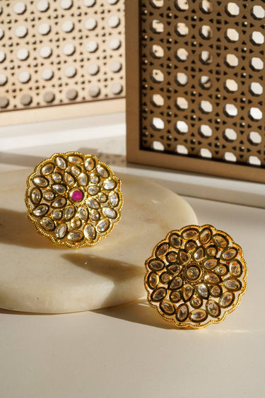 Anjali - Kundan Adjustable Statement Ring Rings from Inaury