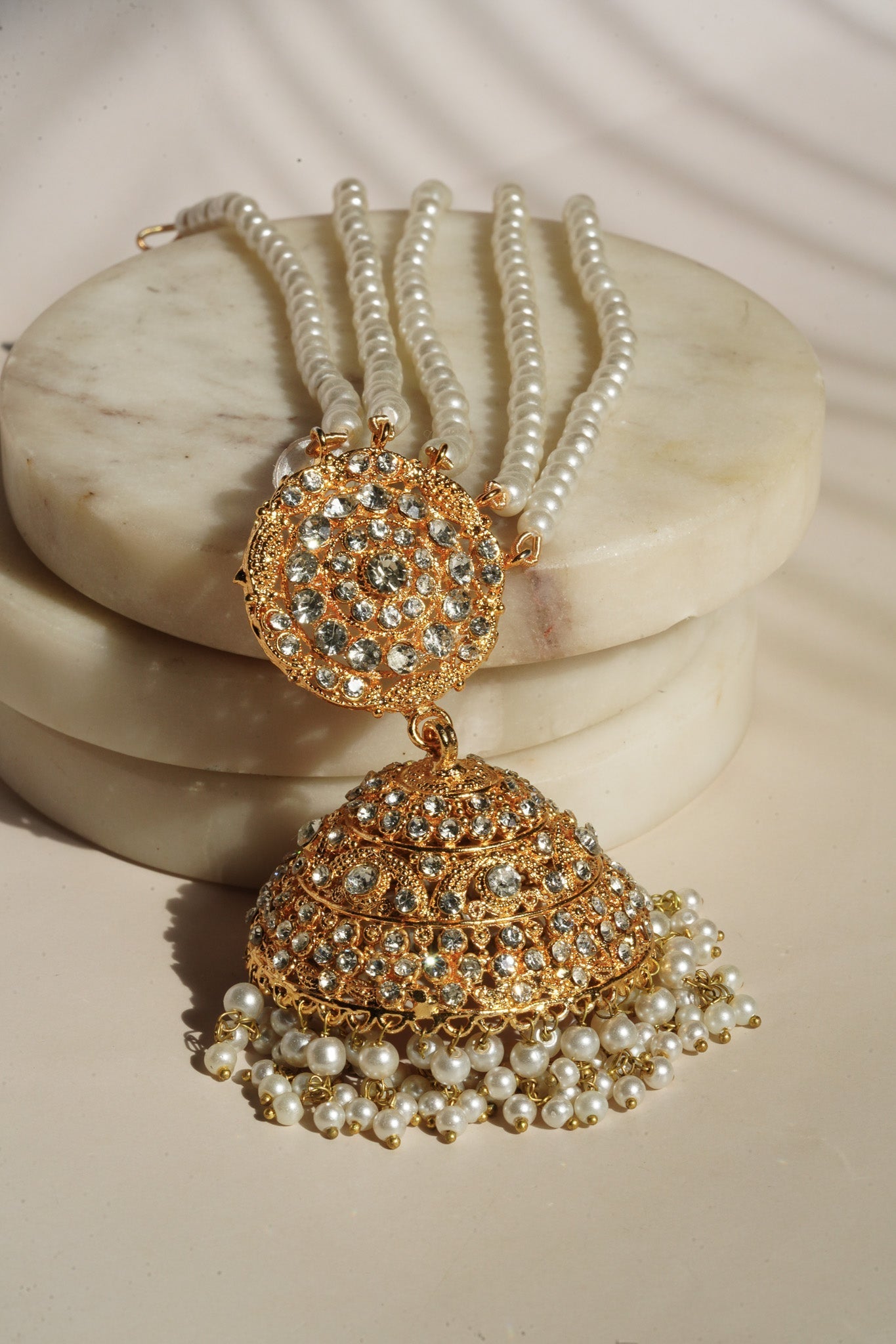 Ayesha - Necklace Set with Earrings and Maang Tikka Choker Necklace Set from Inaury