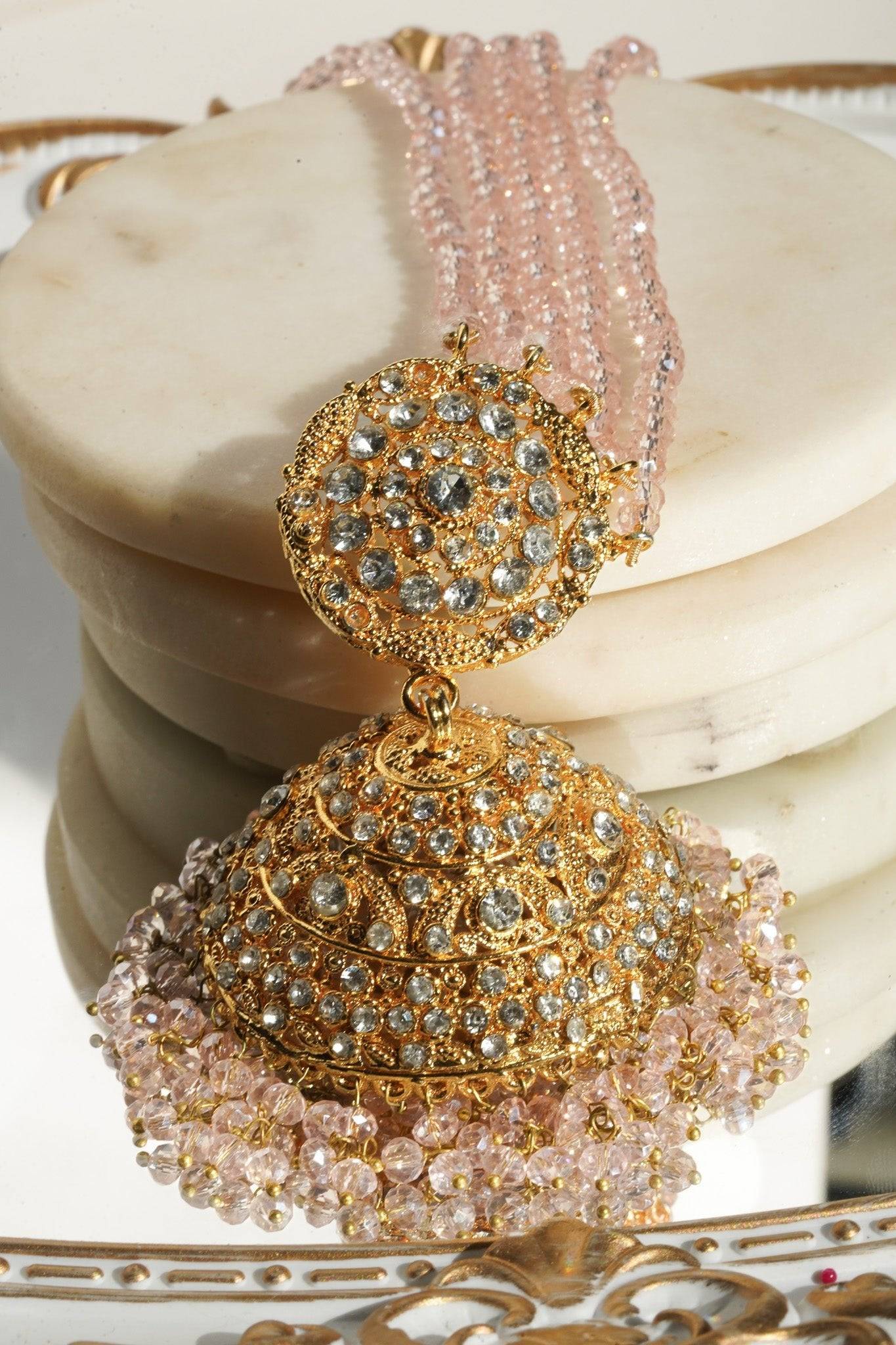 Ayesha - Necklace Set with Earrings and Maang Tikka Choker Necklace Set from Inaury