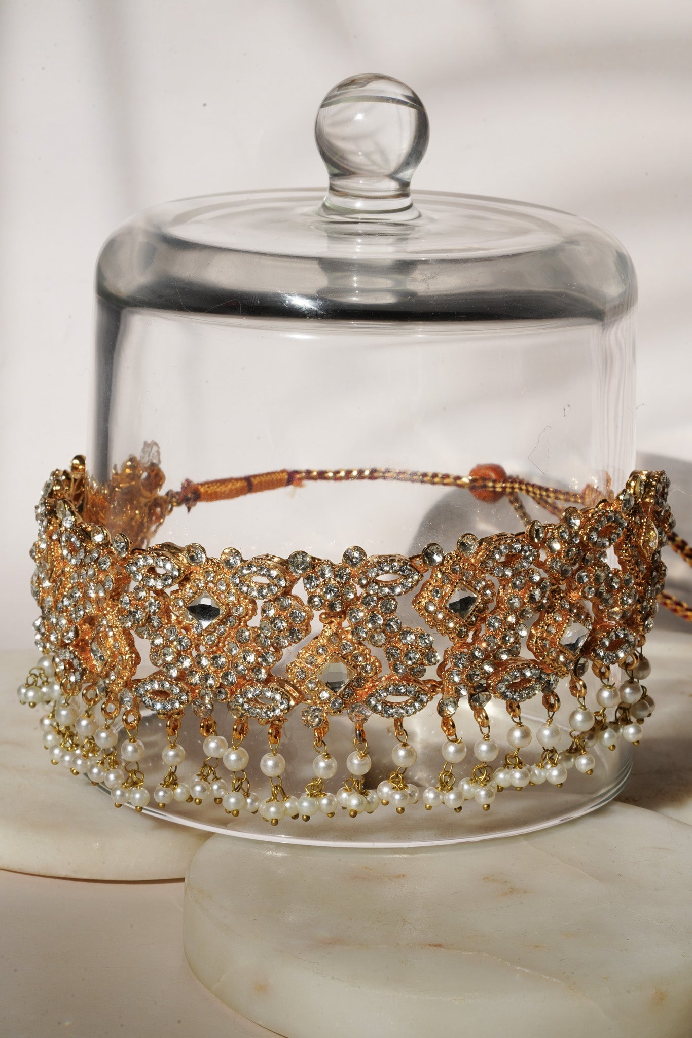 Ayesha - Necklace Set with Earrings and Maang Tikka Choker Necklace Set from Inaury