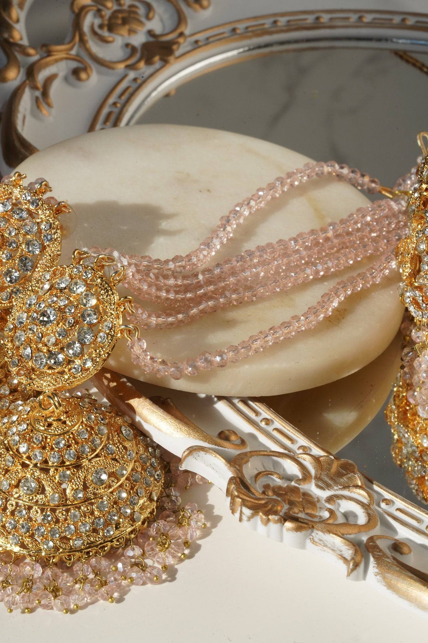 Ayesha - Necklace Set with Earrings and Maang Tikka Choker Necklace Set from Inaury