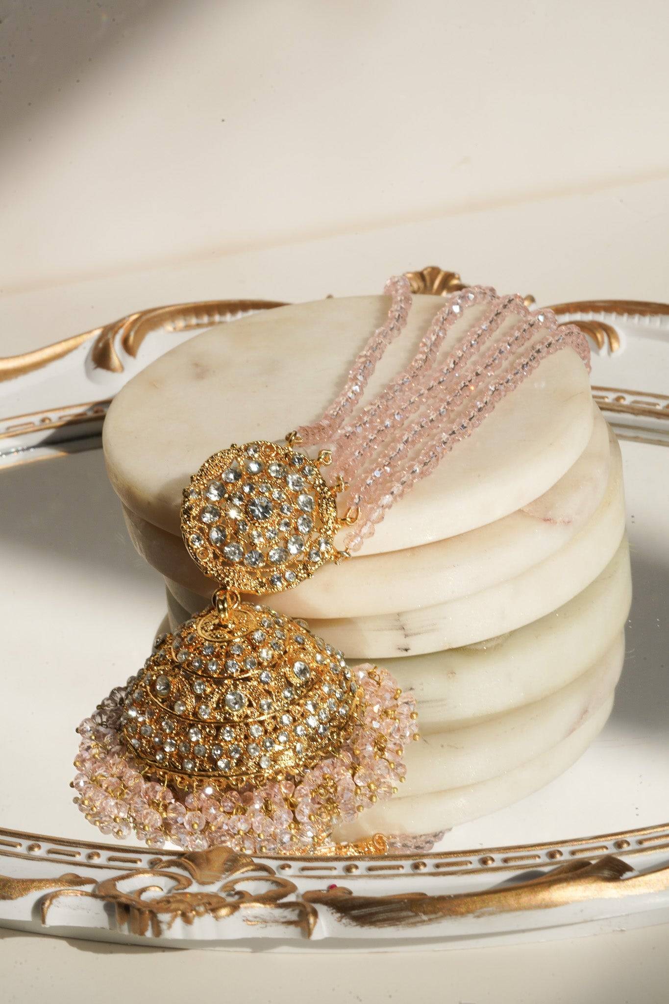 Ayesha - Necklace Set with Earrings and Maang Tikka Choker Necklace Set from Inaury