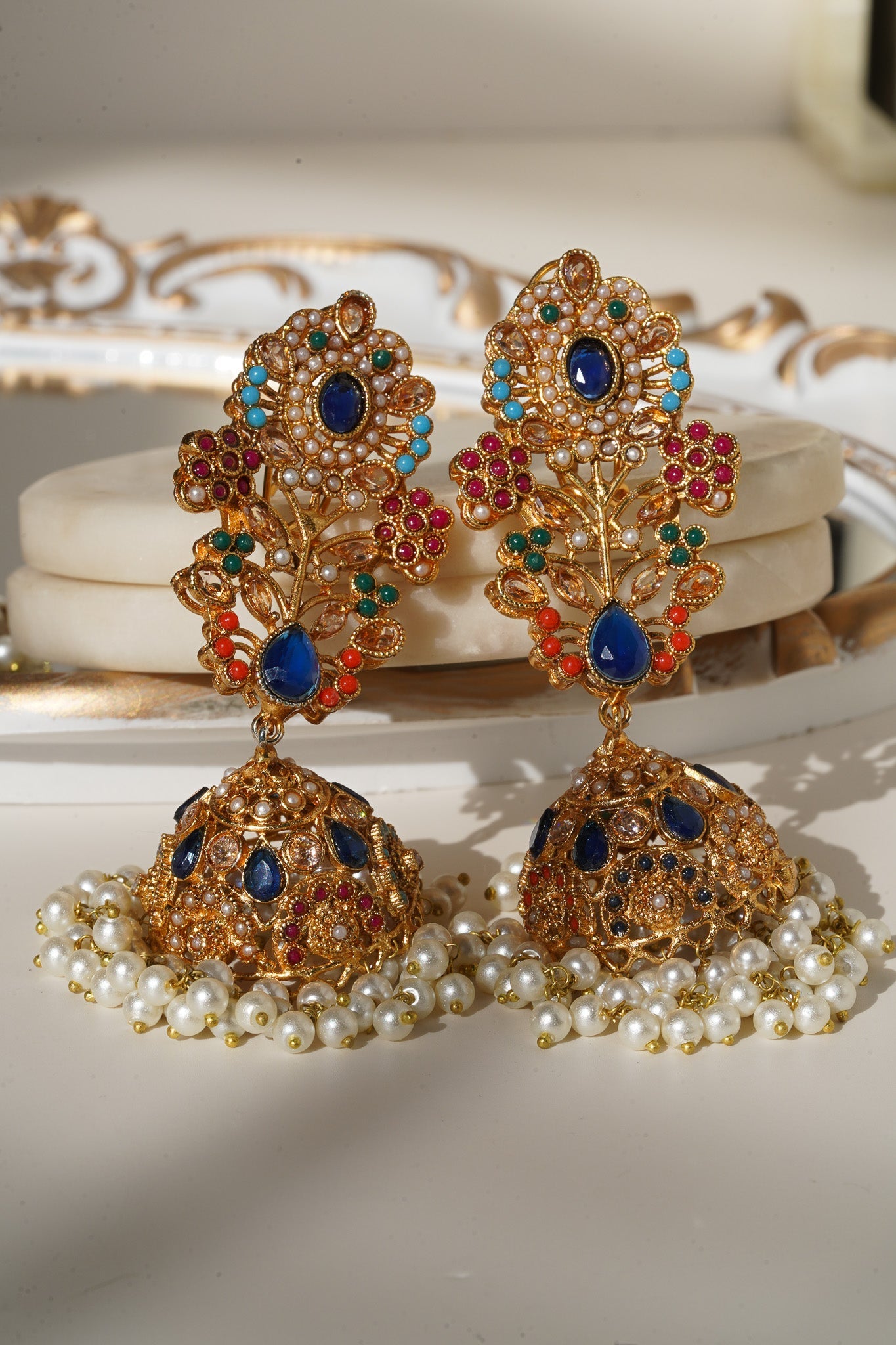 Chaya - Choker Necklace & Jhumka Earring Set Choker Necklace Set from Inaury