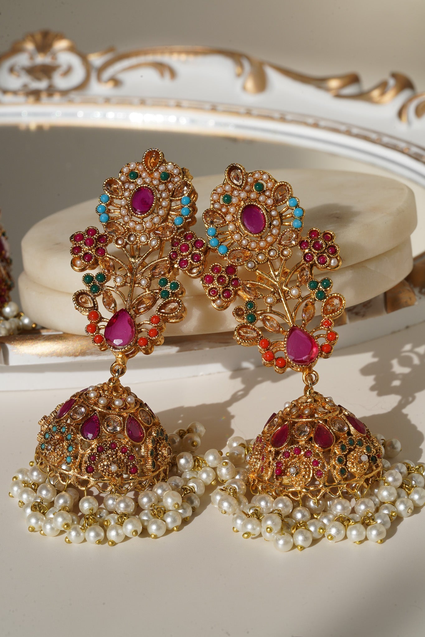 Chaya - Choker Necklace & Jhumka Earring Set Choker Necklace Set from Inaury