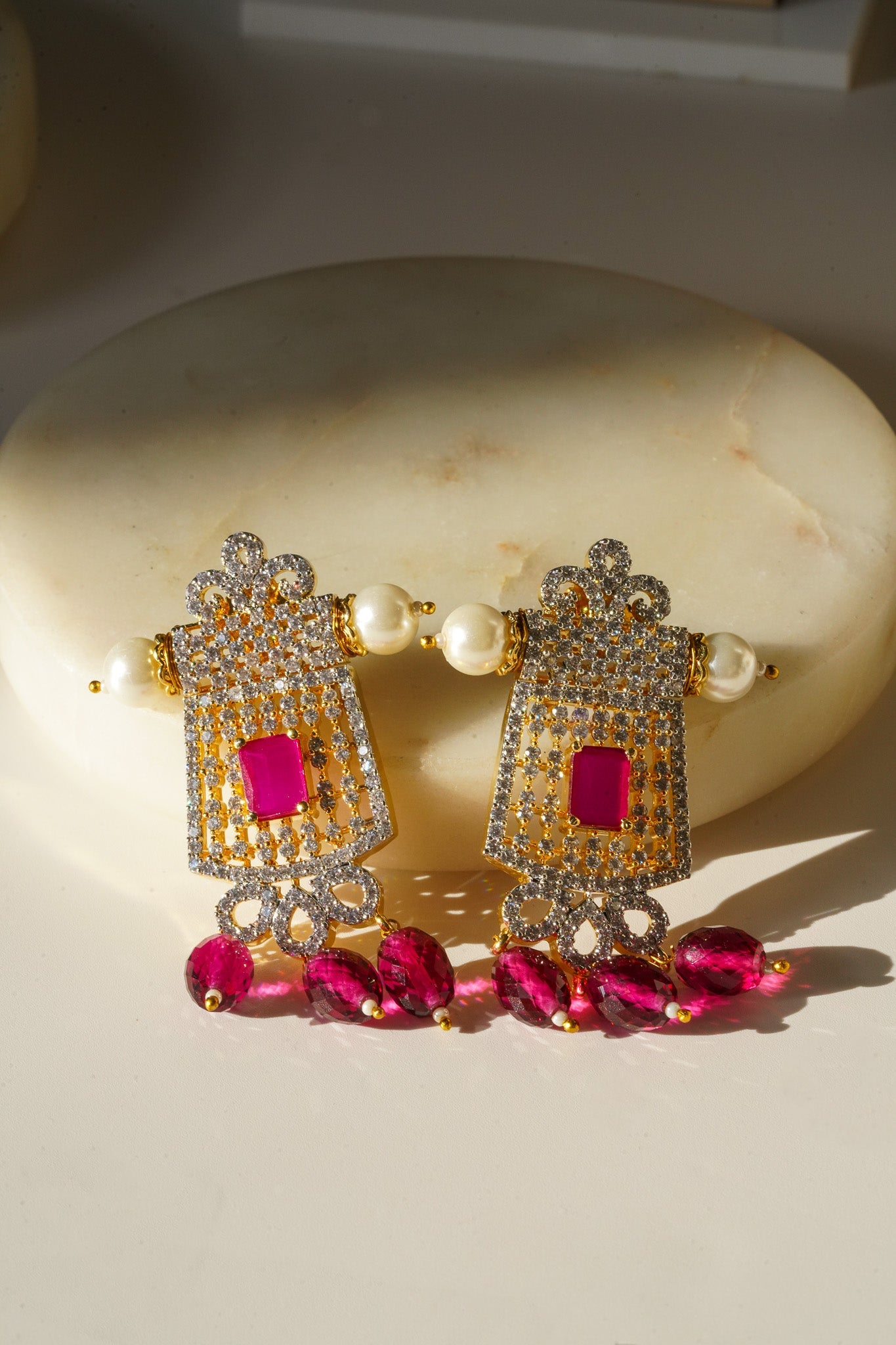 Faiza - AD Necklace Set With Matching Earrings & Tikka Classic Necklace Set from Inaury