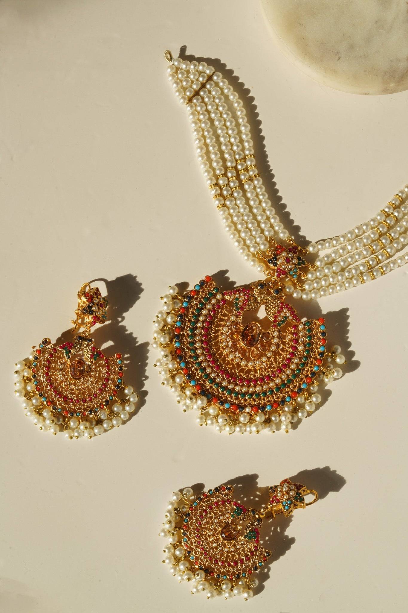 Imaari - Statement Choker Necklace & Tikka Set Choker Necklace Set from Inaury