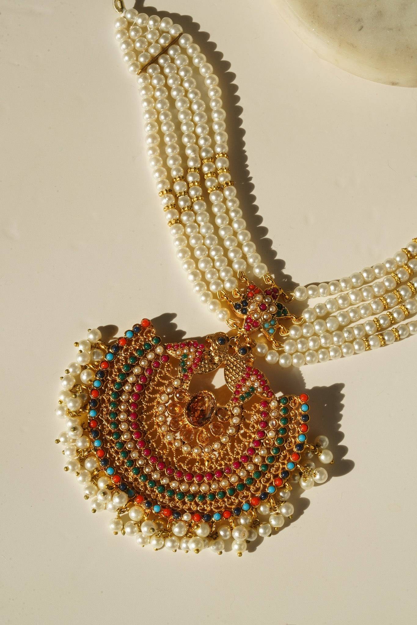 VeroniQ Trends-Polki Kundan Choker Necklace in Maroon Beads-Kundan Necklace-Party  Necklace-Indian Jewelry-SY - VeroniQ Trends