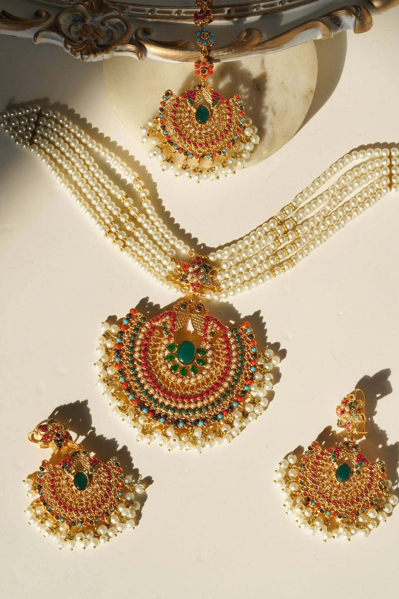 Imaari - Statement Choker Necklace & Tikka Set Choker Necklace Set from Inaury