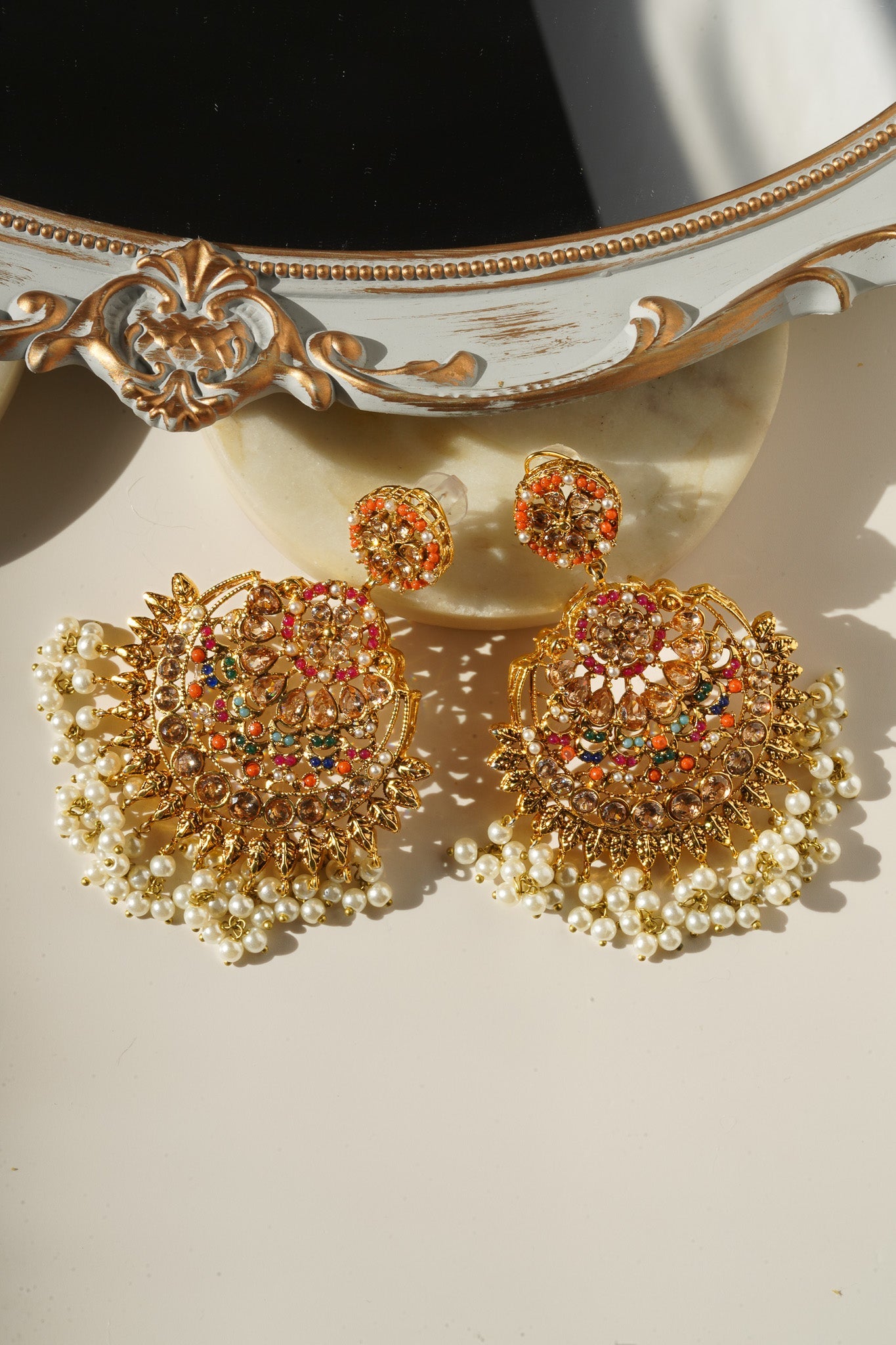 Inaya - Oversized Statement Earrings & Tikka Set Earrings & Tikka Set from Inaury