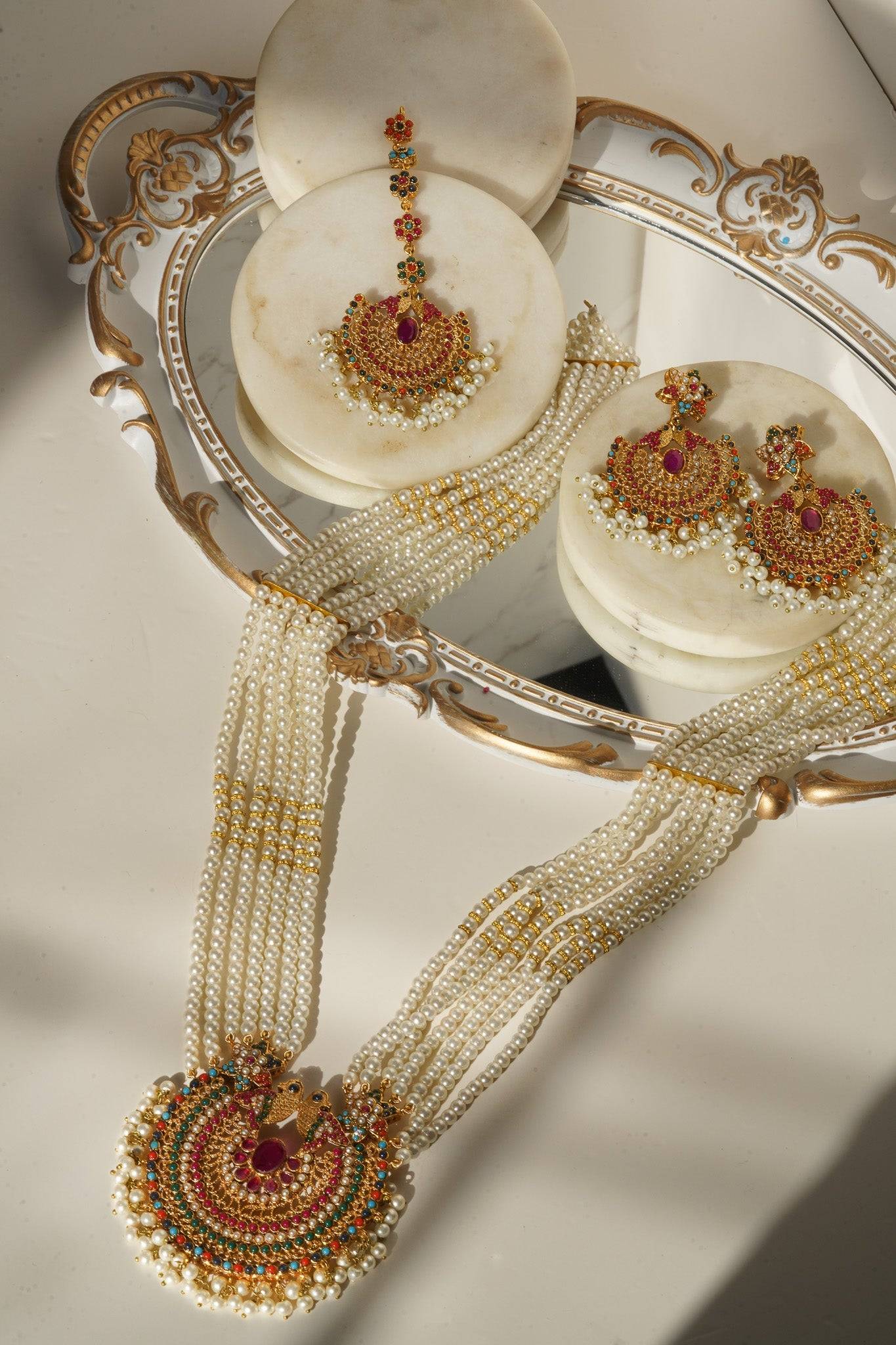 Inza - Mala Necklace & Tikka Set Long Necklace Set from Inaury