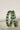 Ishani Rhodium Plated & Green AD Bangle Bracelet - Rhodium plated with cushion-cut green and white AD stones, set of two elegant bangle bracelets.
