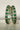 Ishani Rhodium Plated & Green AD Bangle Bracelet - Rhodium plated with cushion-cut green and white AD stones, set of two elegant bangle bracelets.