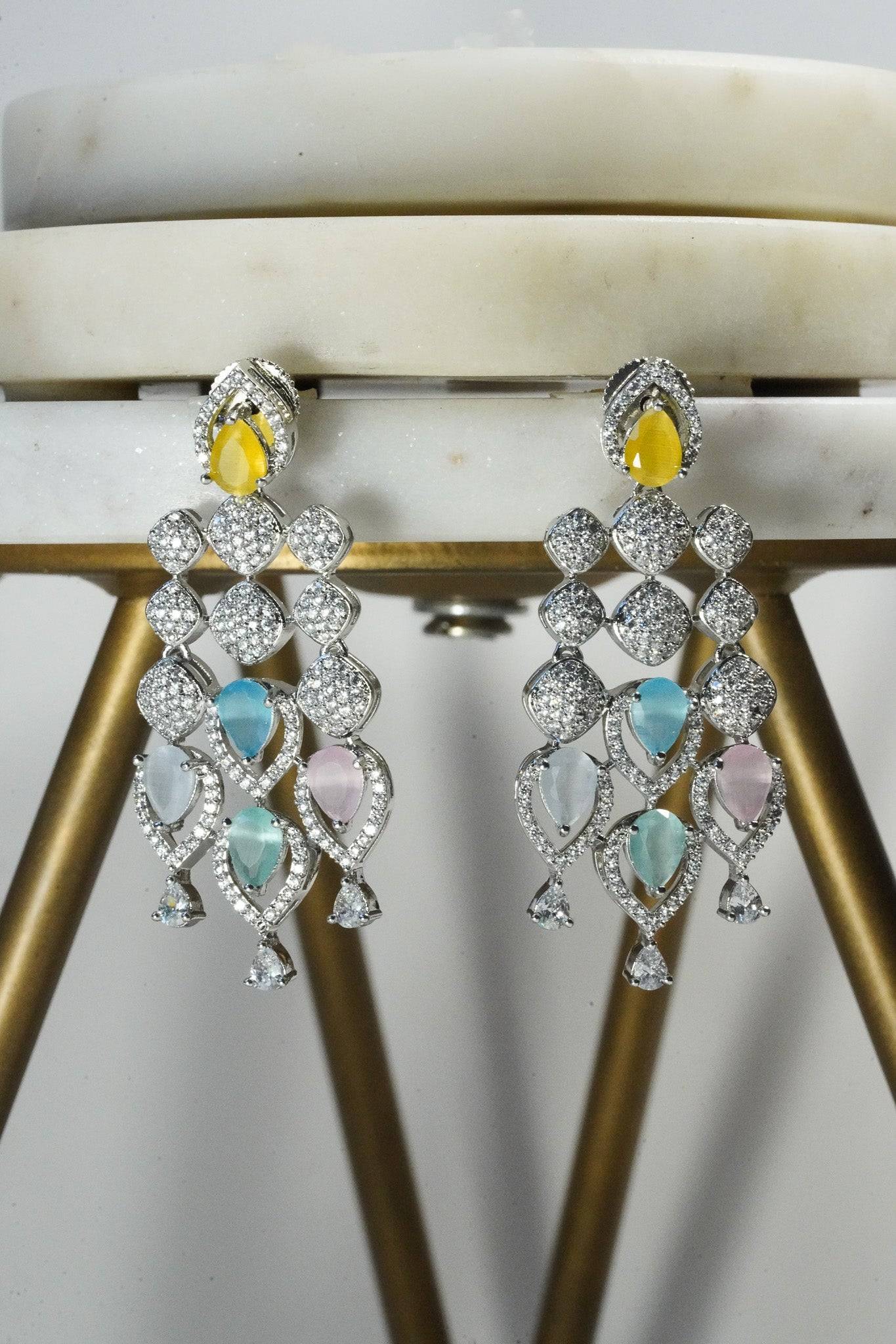 Jyoti - Pastel AD Necklace Set Classic Necklace Set from Inaury