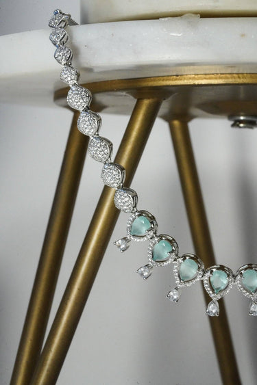 Jyoti - Pastel AD Necklace Set Classic Necklace Set from Inaury