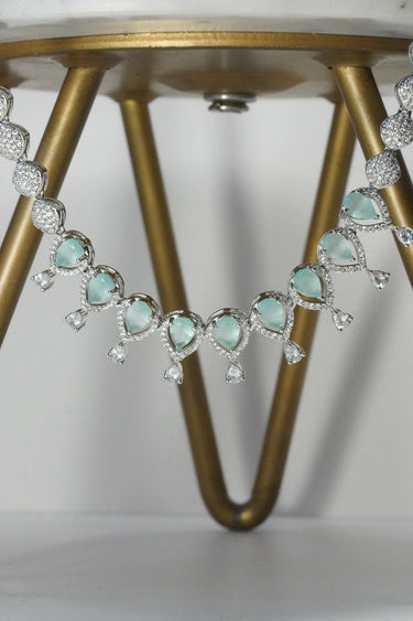 Jyoti - Pastel AD Necklace Set Classic Necklace Set from Inaury