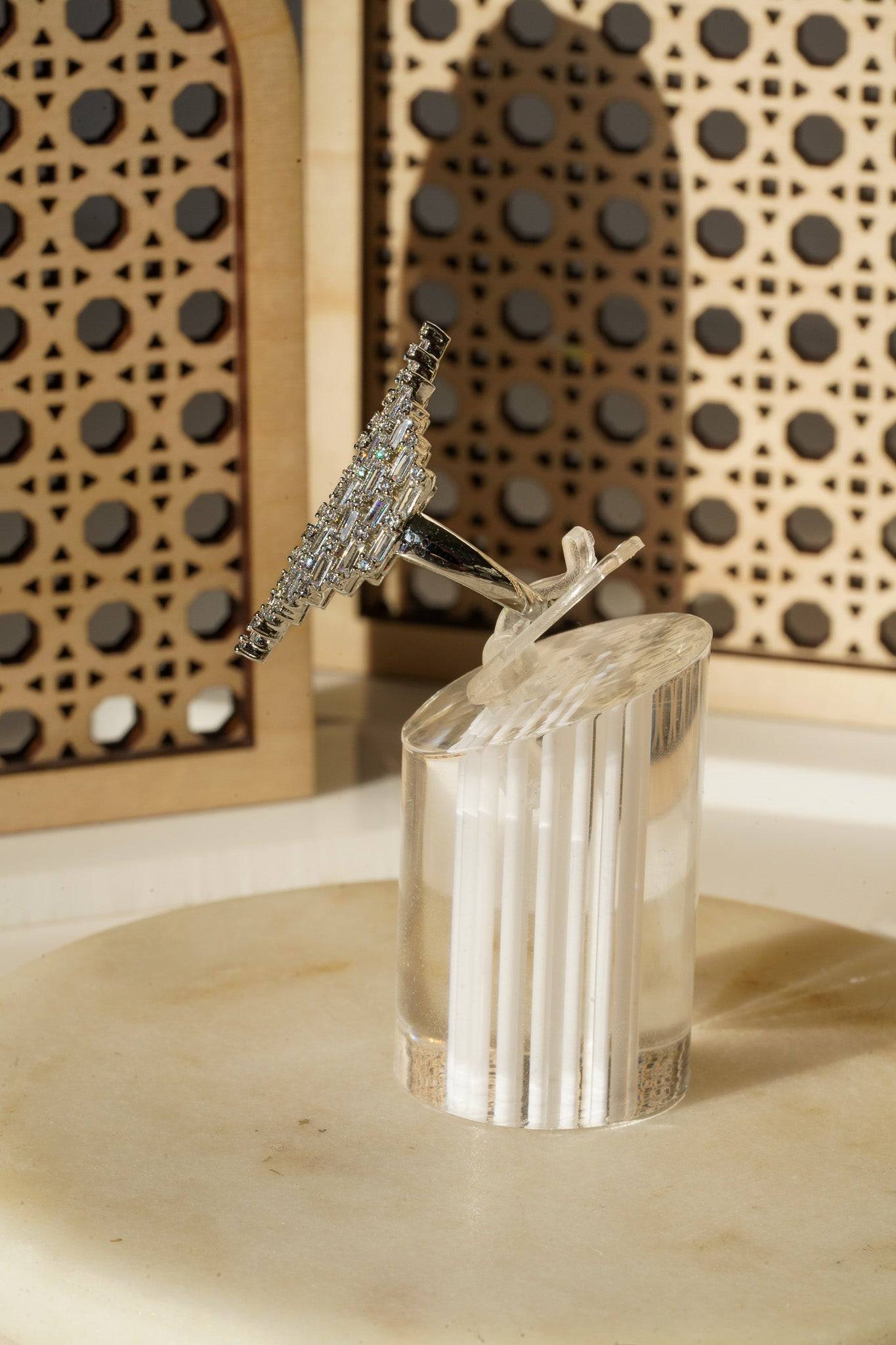 Kiran - Geometric Adjustable AD Ring Rings from Inaury