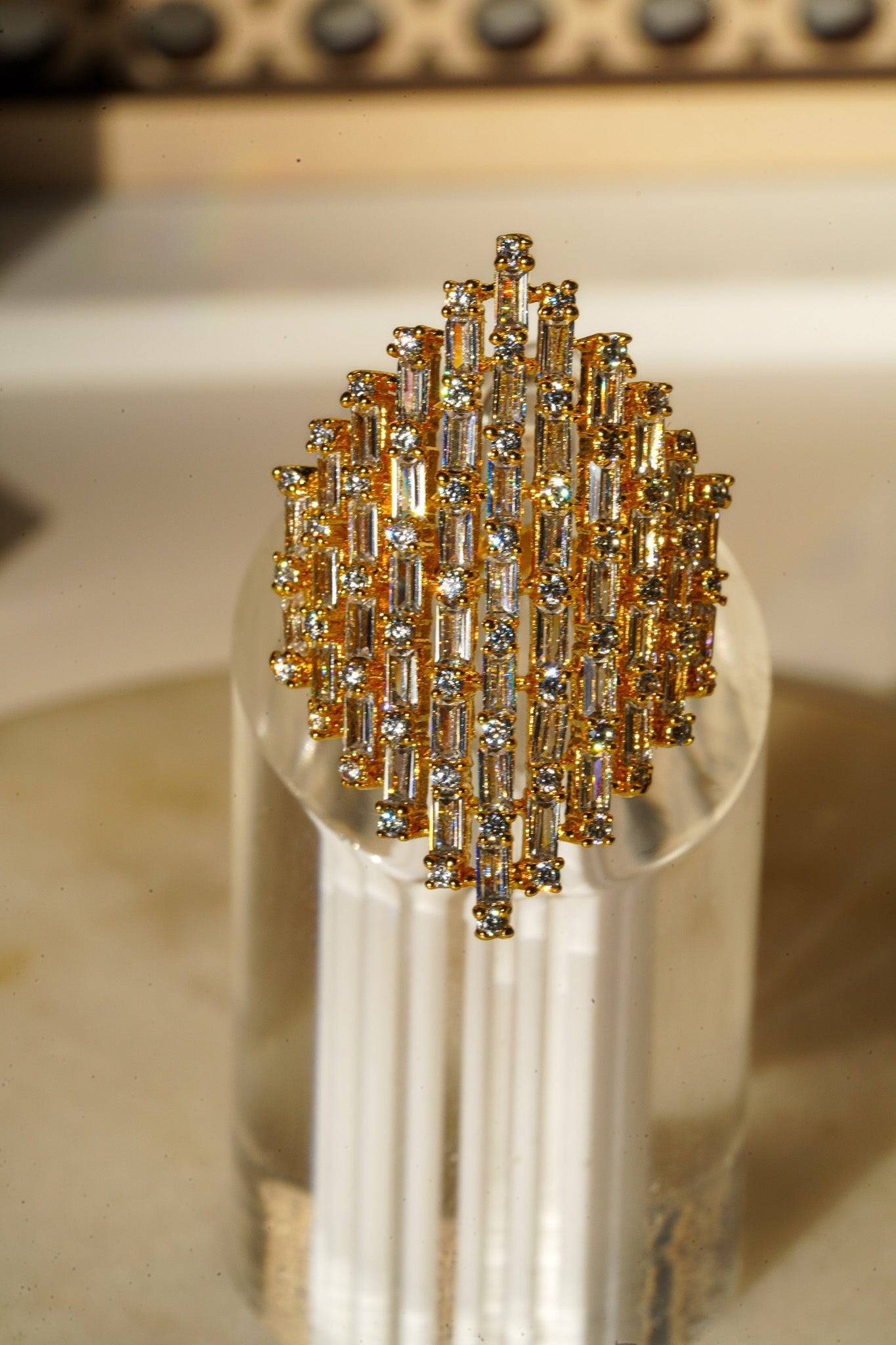 Kiran - Geometric Adjustable AD Ring Rings from Inaury