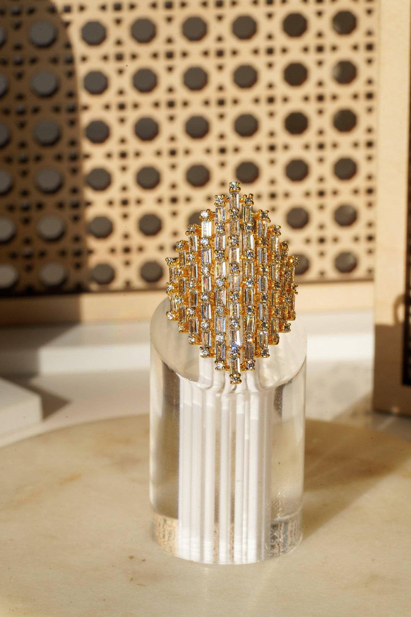 Kiran - Geometric Adjustable AD Ring Rings from Inaury