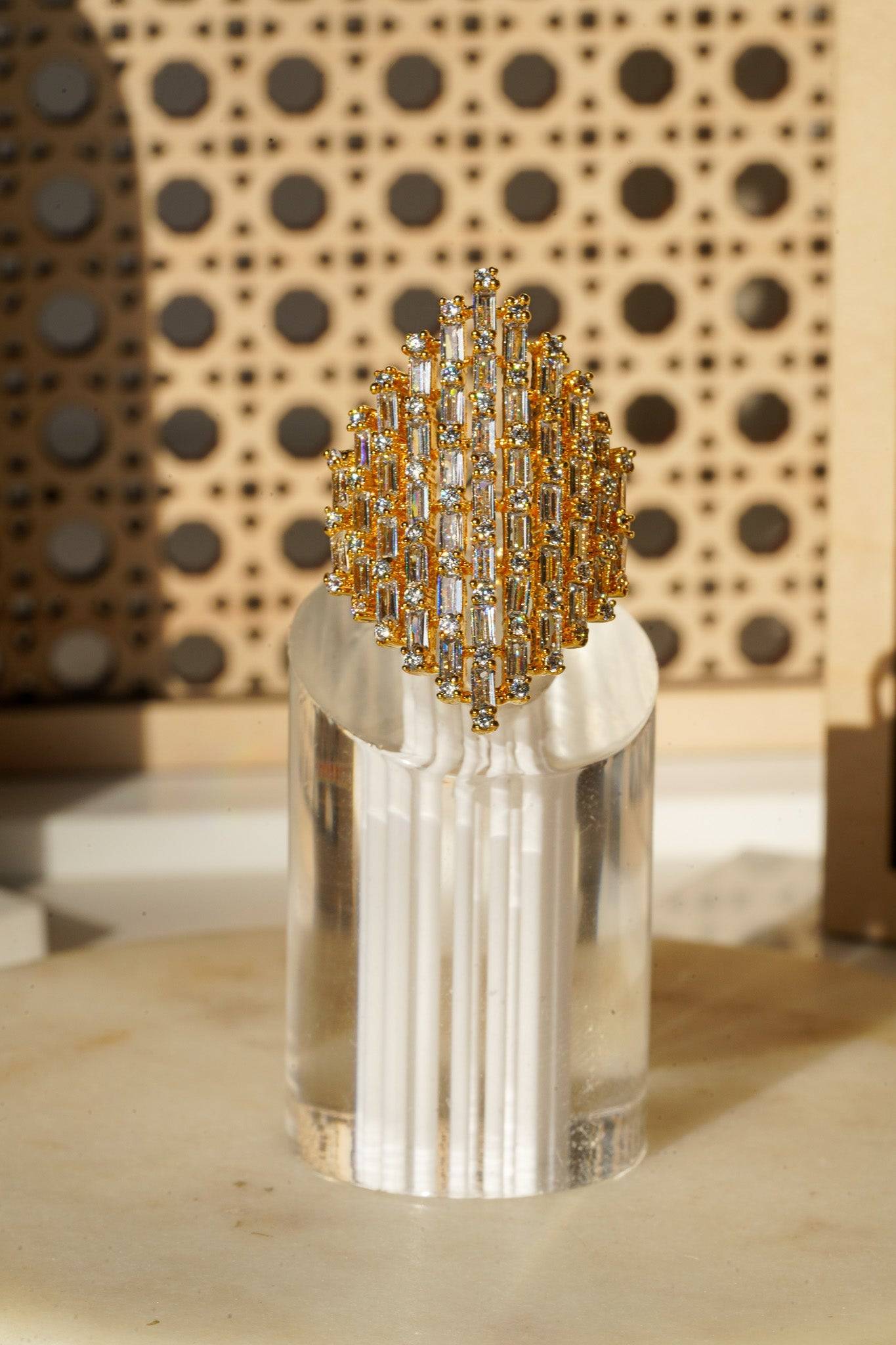 Kiran - Geometric Adjustable AD Ring Rings from Inaury