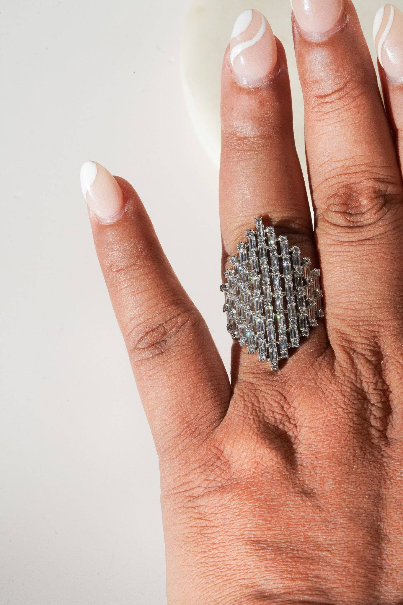 Kiran - Geometric Adjustable AD Ring Rings from Inaury