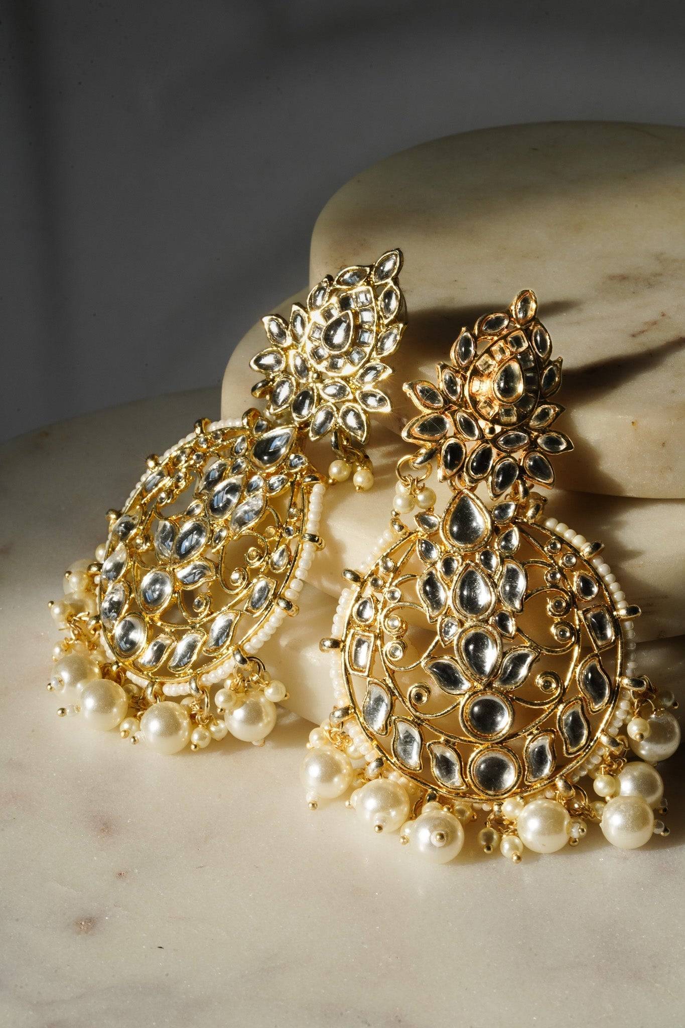 Kona - Kundan Earring & Tikka Set Earrings & Tikka Set from Inaury