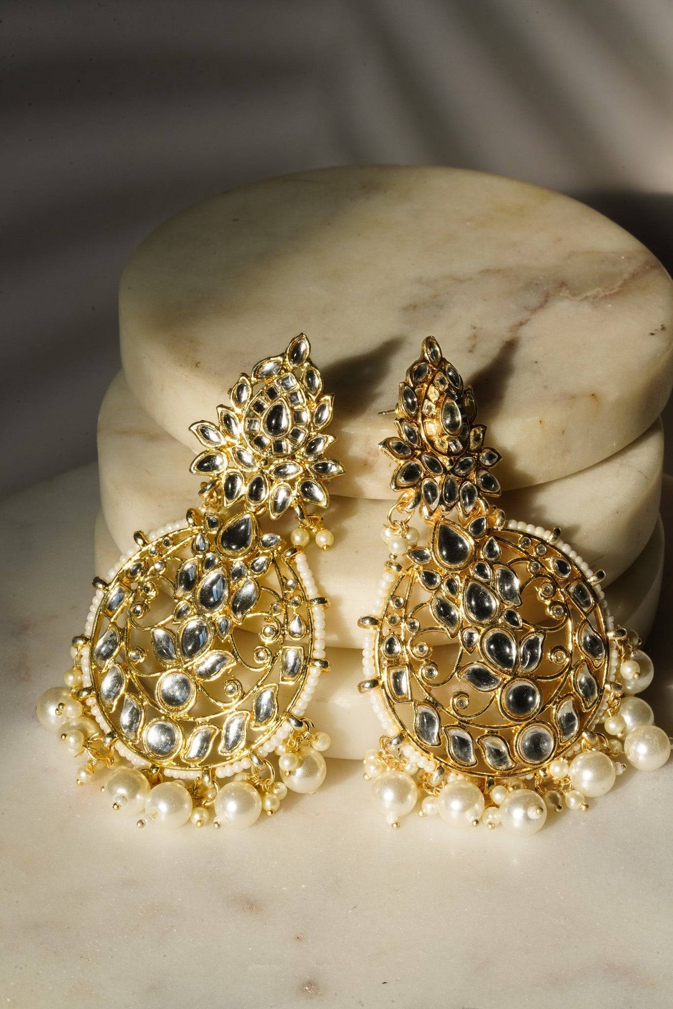 Kona - Kundan Earring & Tikka Set Earrings & Tikka Set from Inaury