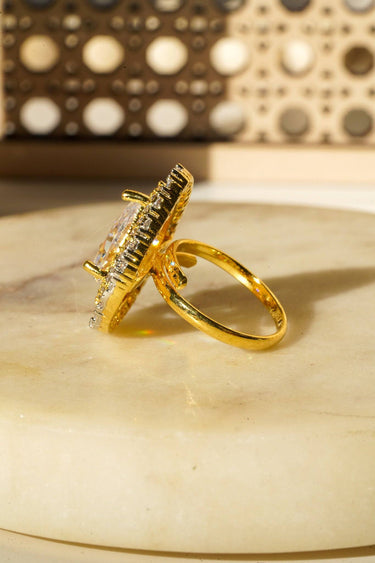 Meena - Teadrop Adjustable AD Ring Rings from Inaury