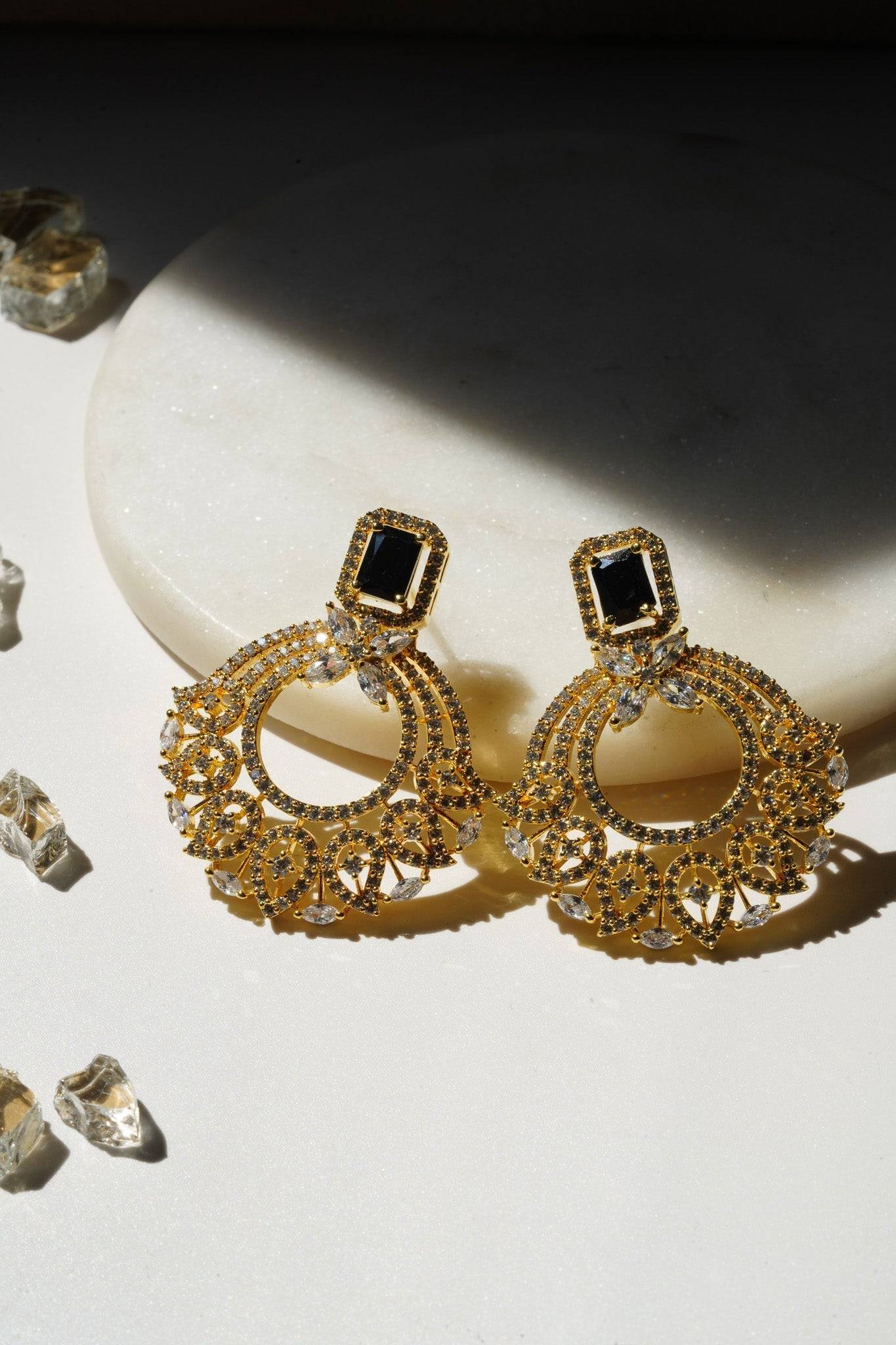 Mia - Dainty Chandbali Earrings Chandbali from Inaury