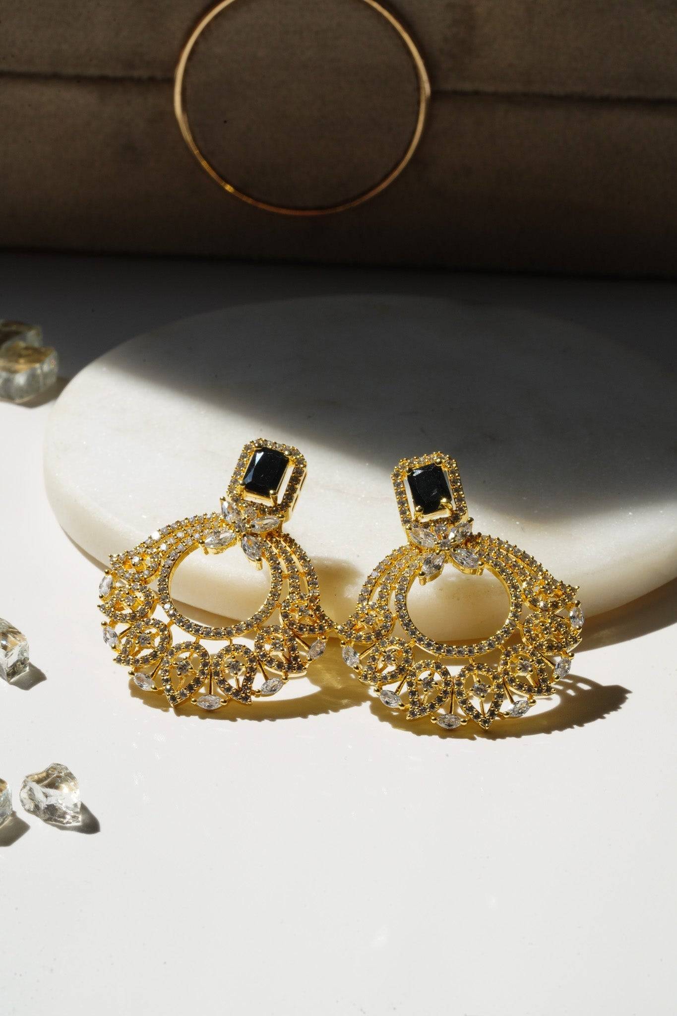 Mia - Dainty Chandbali Earrings Chandbali from Inaury