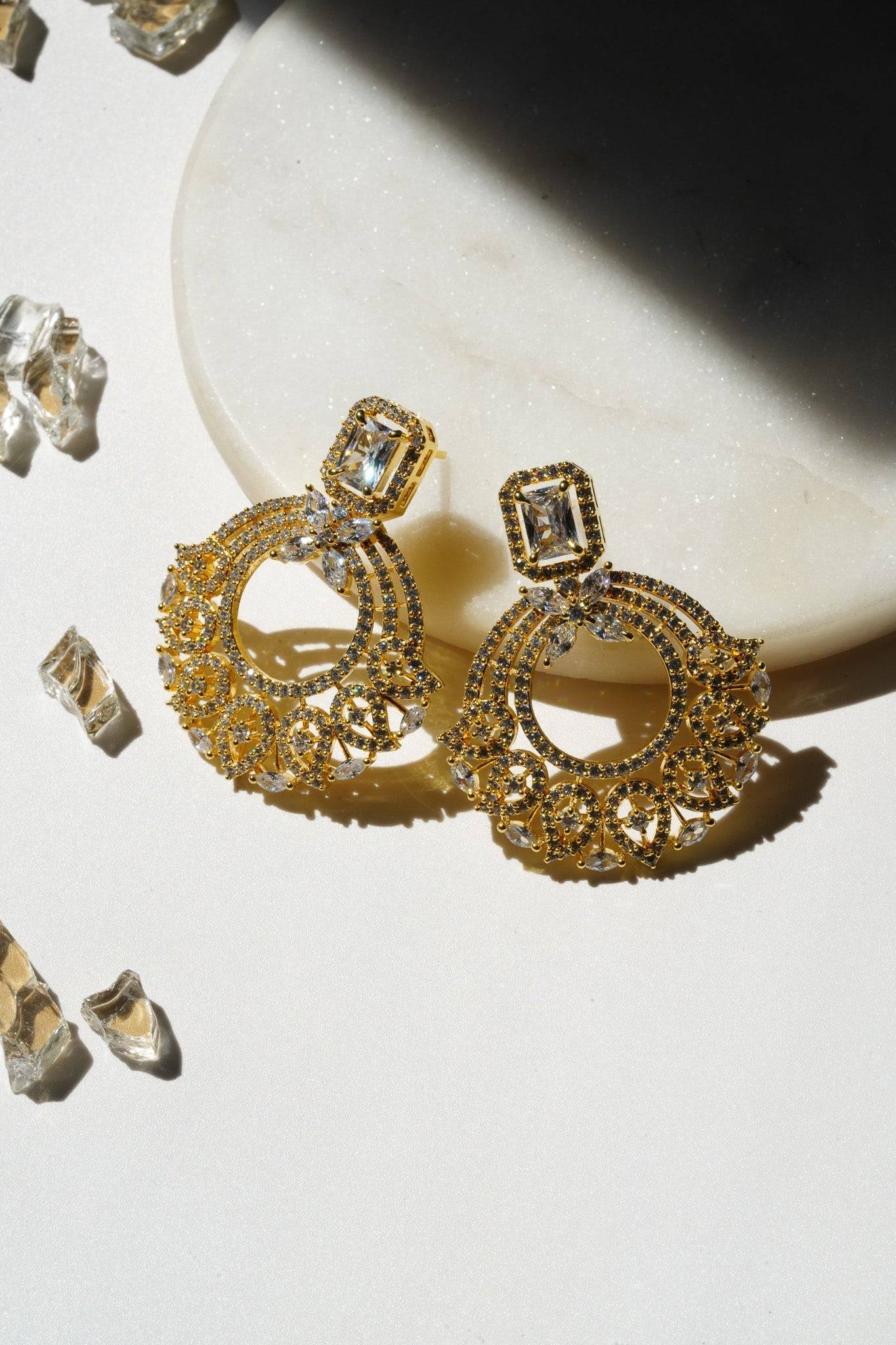 Mia - Dainty Chandbali Earrings Chandbali from Inaury