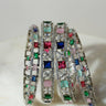 Minahil - Silver Multicolor AD Bangles (Set of 4) Bangles from Inaury