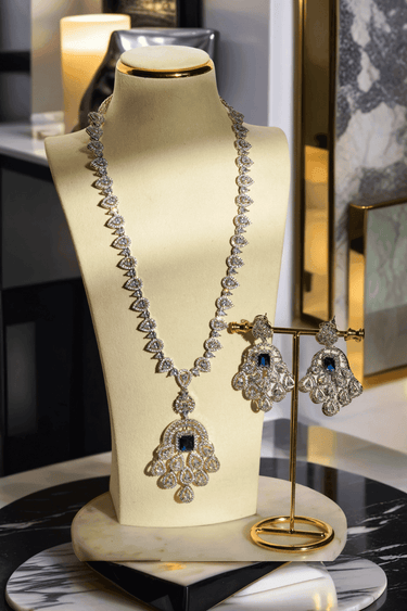 Mishal - Long Statement Pendant Necklace Set Long Necklace Set from Inaury
