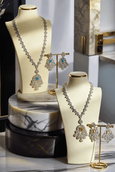 Mishal - Long Statement Pendant Necklace Set Long Necklace Set from Inaury