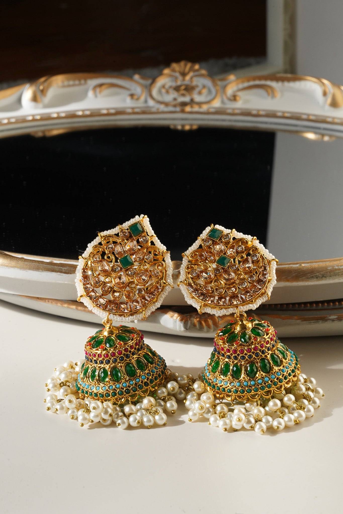 Mishti - Statement Jhumka Earrings Jhumkas from Inaury