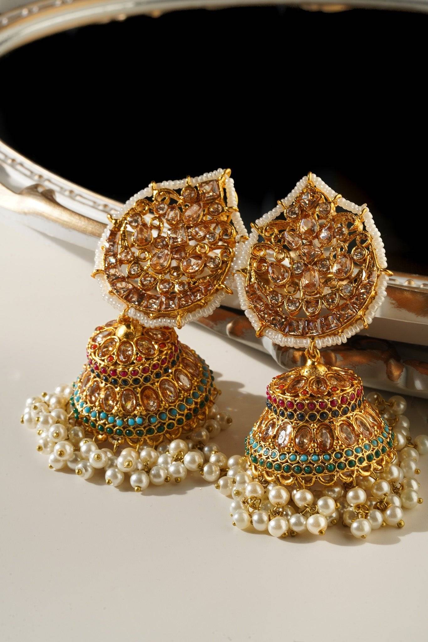 Mishti - Statement Jhumka Earrings Jhumkas from Inaury