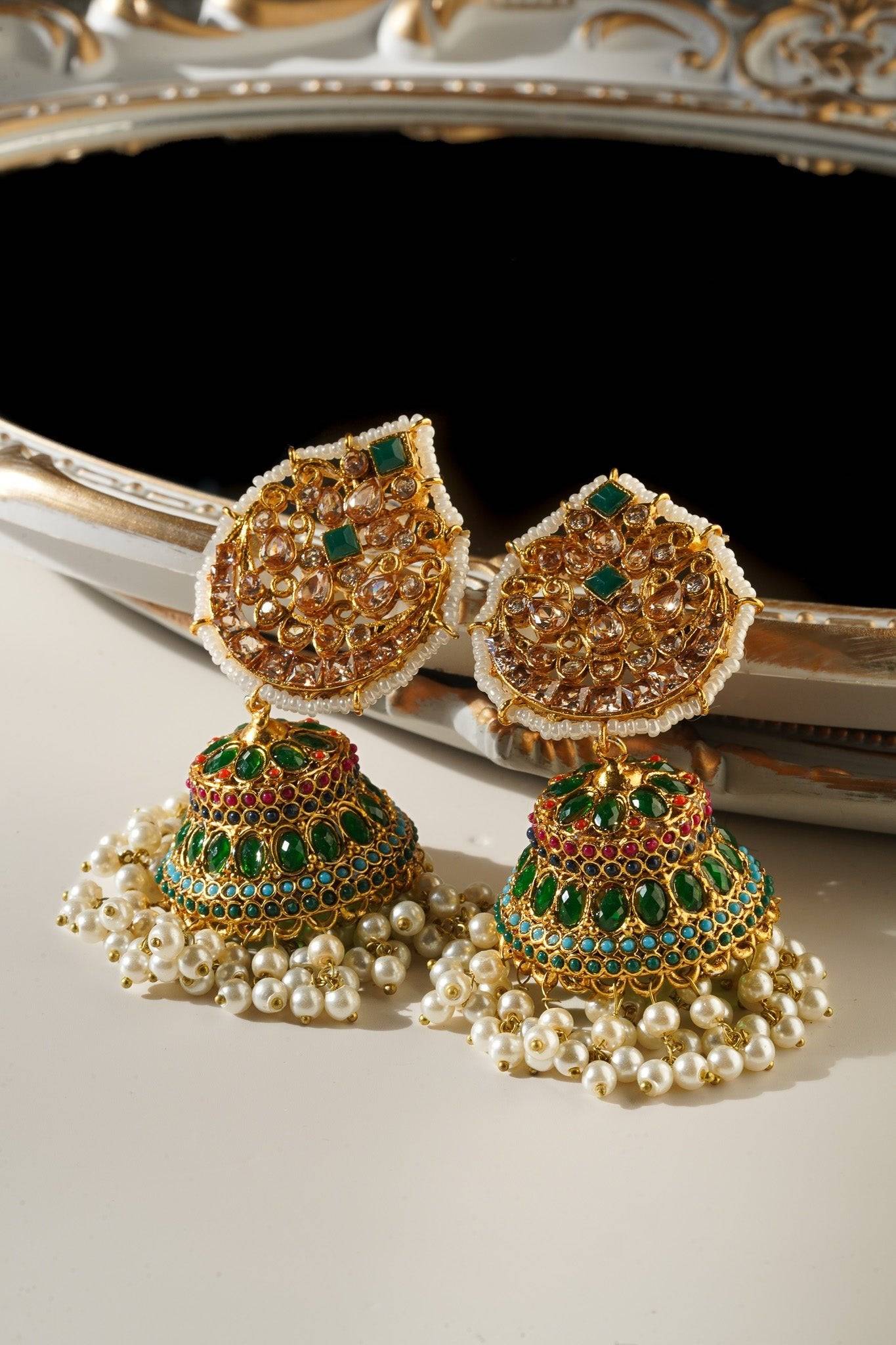 Mishti - Statement Jhumka Earrings Jhumkas from Inaury