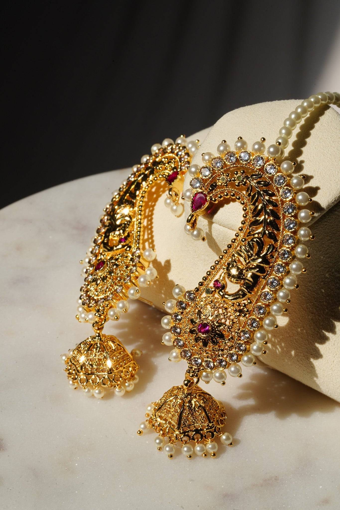 Buy Parinaaz Fashion Jewellery Stylish Wedding Fancy Party Wear Meenakari  Earcuff Jhumka Jhumki Dangle Earring Set Online at Low Prices in India   Paytmmallcom