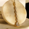 Nila Diamanté Accent Golden AD Maang Tikka - Gold-plated with teardrop stones and diamante accents, available in gold & multicolor or gold & white.