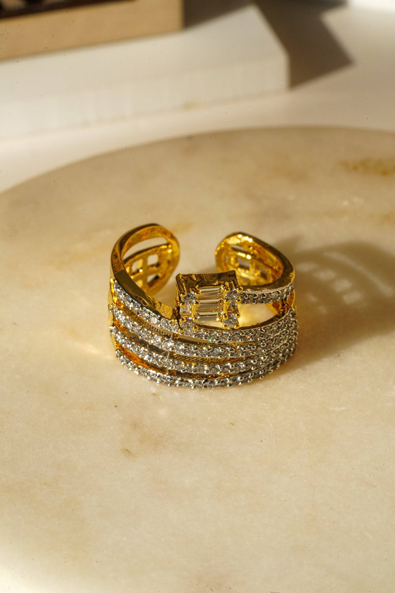 Nina - Multirow Adjustable AD Ring Rings from Inaury