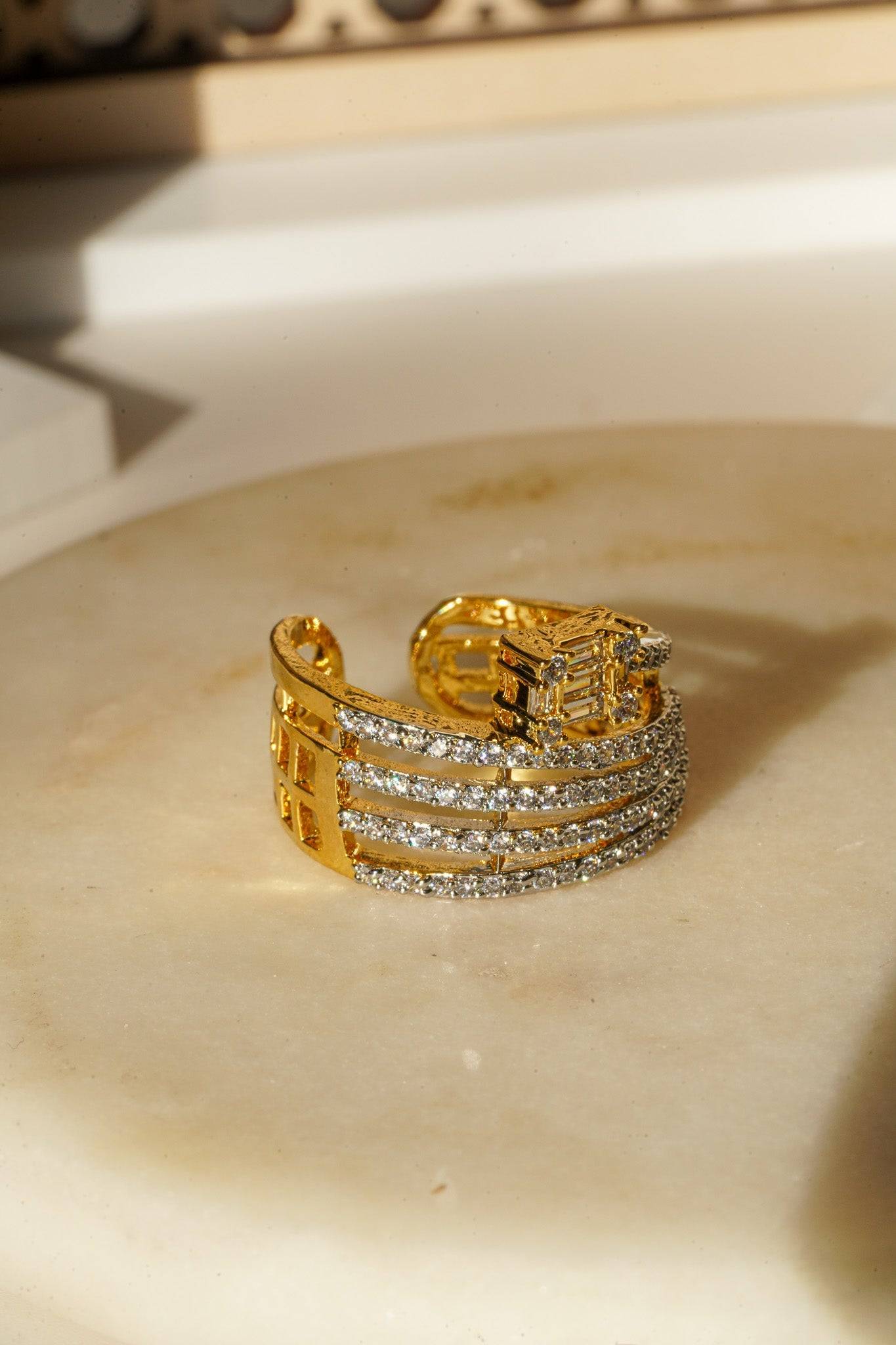 Nina - Multirow Adjustable AD Ring Rings from Inaury