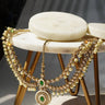 Nisha - Gold & Green Kundan Mathapatti Matha Patti from Inaury